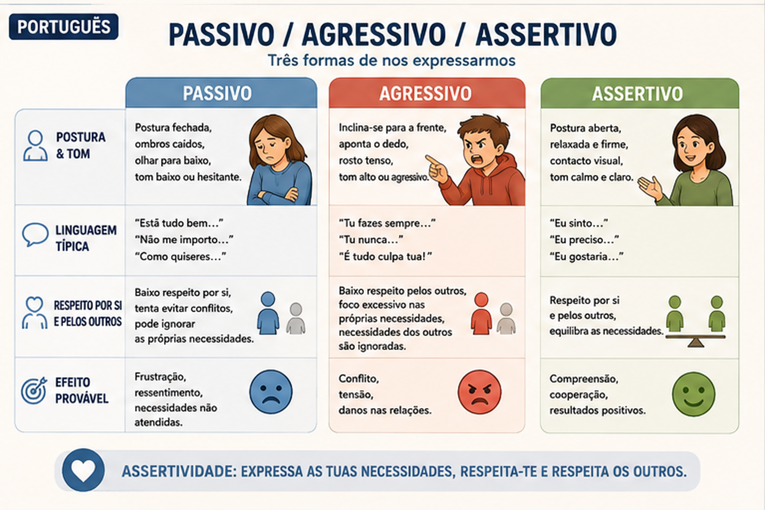 Comportamentos Passivo, Agressivo e Assertivo